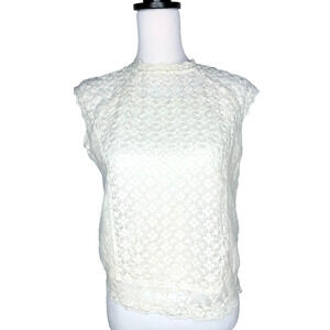 ONLY Cottagecore Lace Prairie Blouse Sleeveless Top 8 Medium Boho Chic Farm